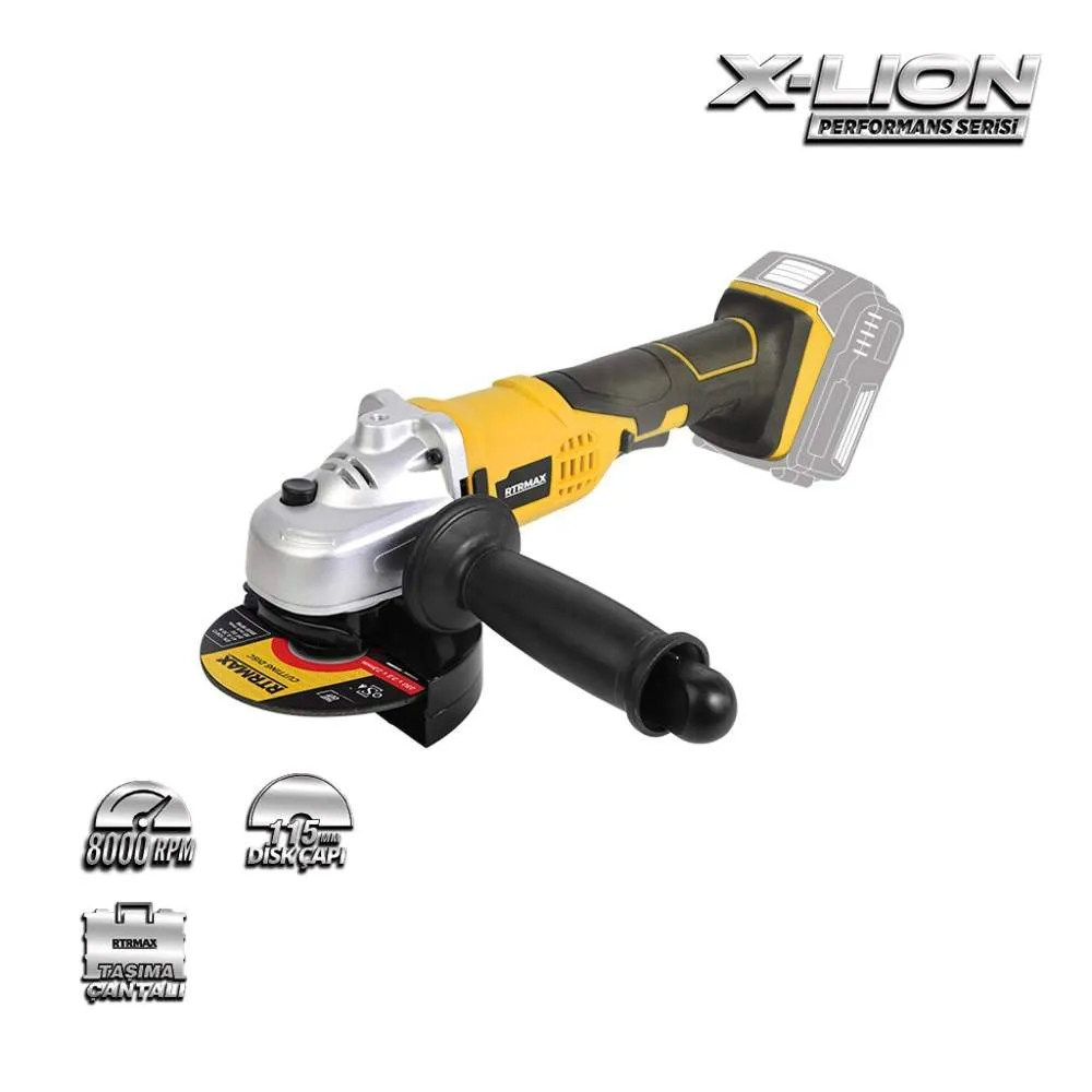 Rtrmax Şarjlı Avuç Taşlama 115mm 18V Akü Hariç Model 