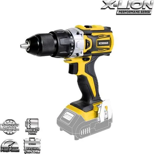 RTRMAX 18V Şarjlı Matkap Akü Hariç Kömürsüz Matkap Akü Hariç RTX2013B 