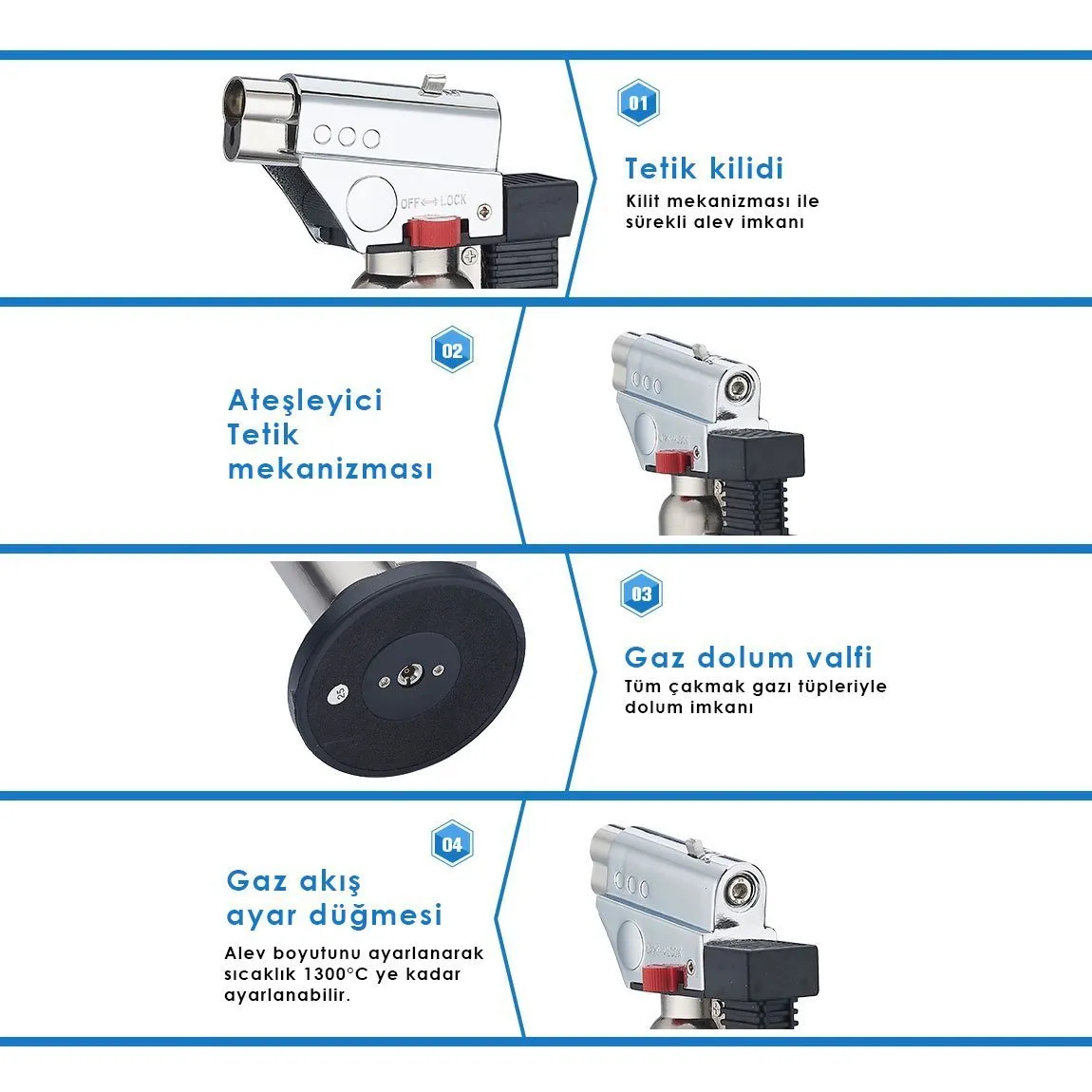 NEXON BS-261 Bütan Gaz Çakmak Tip Pürmüz