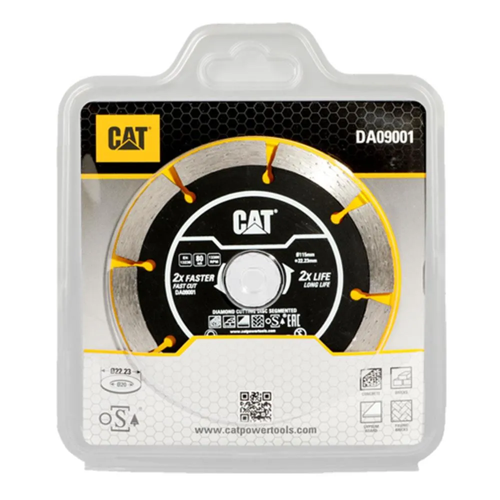 CAT DA09001 115mm Profesyonel Beton, Tuğla, Parke Taşı Elmas Kesme Diski (Soketli, Aralıklı Kenar)