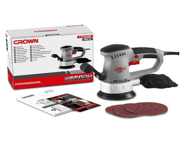 CROWN CT13395 Eksantrik Zımpara Makinası 150 mm 450 Watt