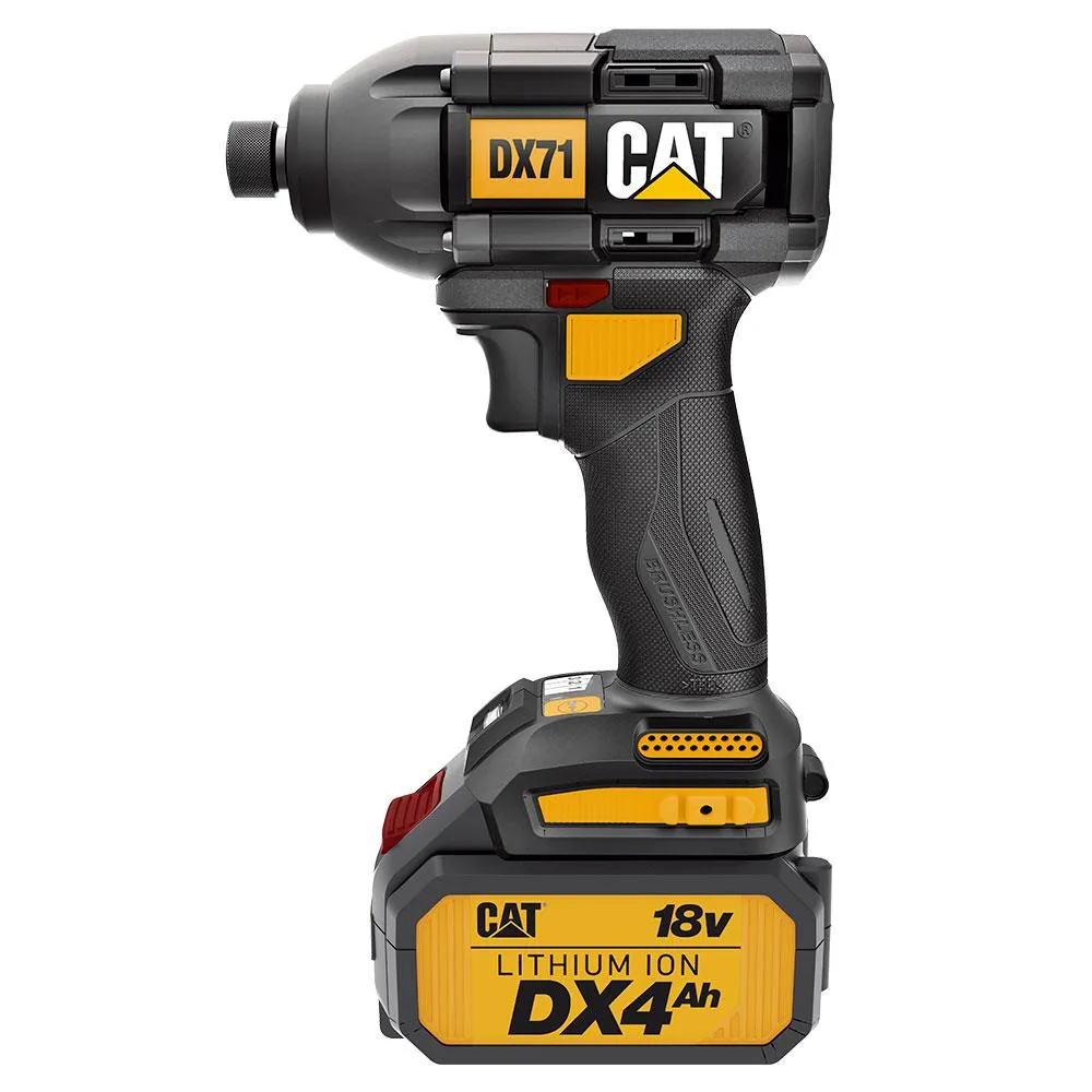 CAT DX71.2 18Volt 4.0Ah Li-ion Çift Akülü 215Nm Kömürsüz Profesyonel Şarjlı Darbeli Tornavida