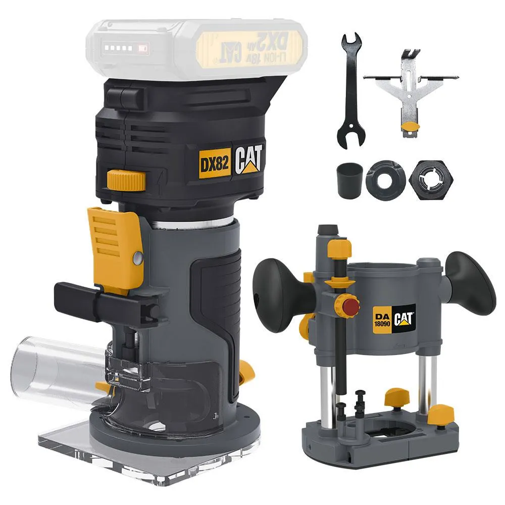 CAT DX82B.3 18Volt Şarjlı Kömürsüz 6mm Devir Ayarlı Profesyonel Avuç İçi El Frezesi Formika Tıraşlama (Akü Dahil Değildir)