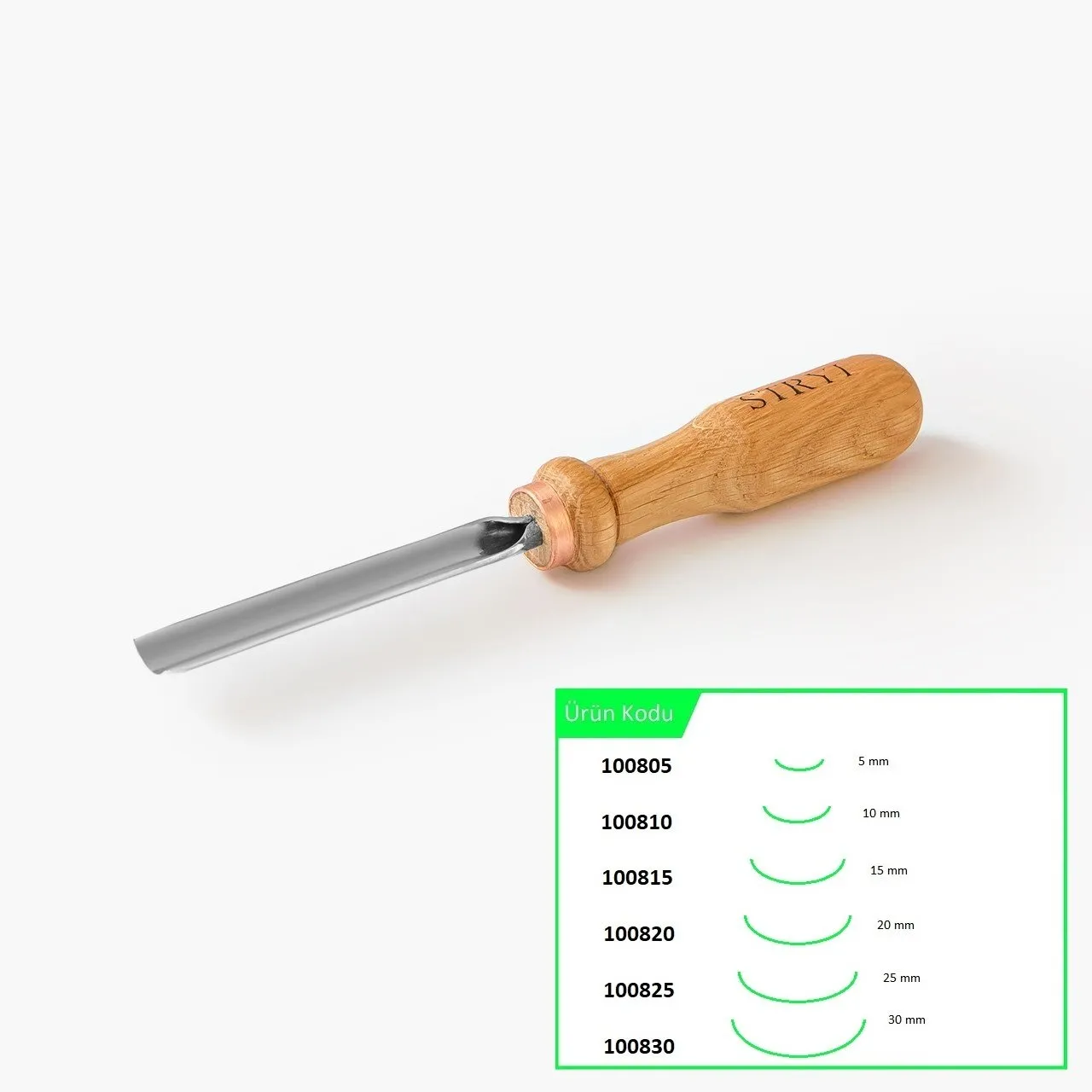 STRYI 100815 Düz Tip Oluklu Ahşap Oyma Iskarpelası 15 mm