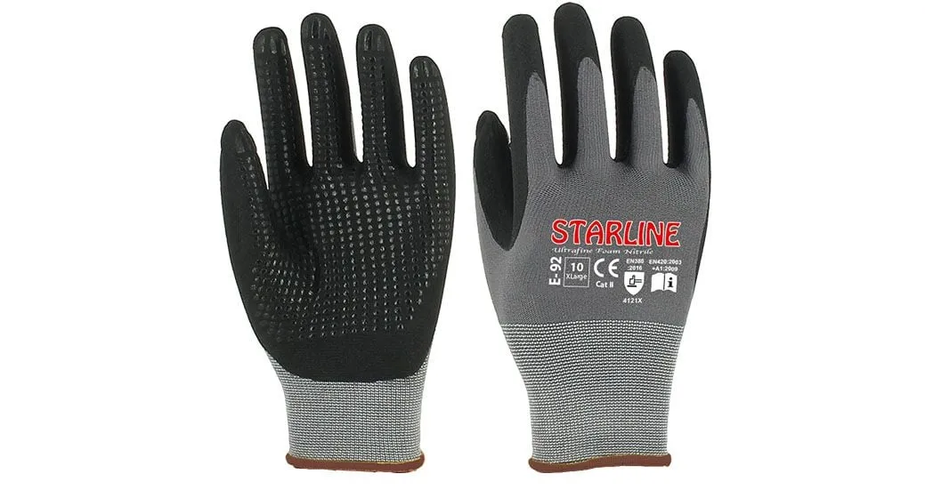 STARLİNE E-92 Nitril Köpük Ve Dot Eldiven 9 Numara
