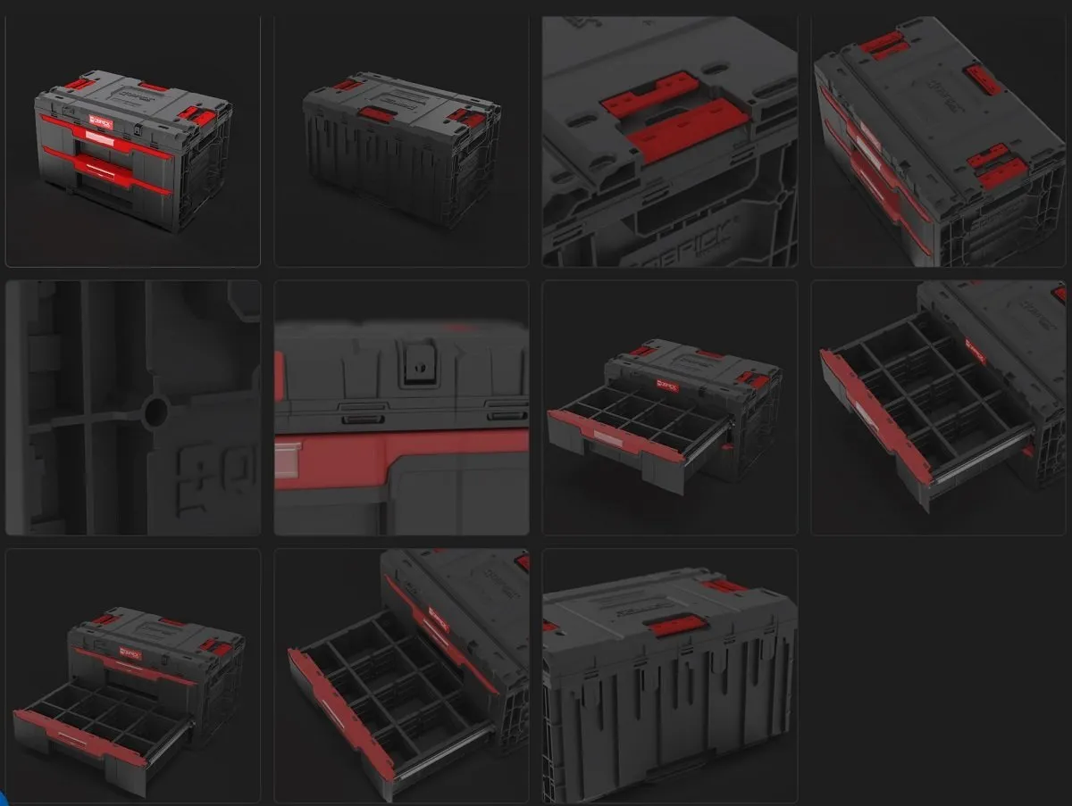 QBRICK System ONE 3'lü WorkShop Tekerli Takım Çantası Çekmeceli