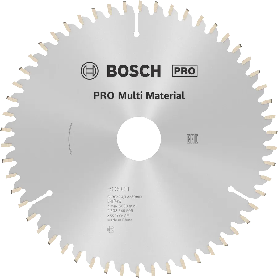 BOSCH Pro MultiMaterial 190x30x2,8 mm 54 Diş Elmas Daire Testere Bıçağı