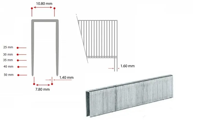 AKDENİZ 100-50 Havalı Zımba Teli 50 mm (N852-100/50 için)