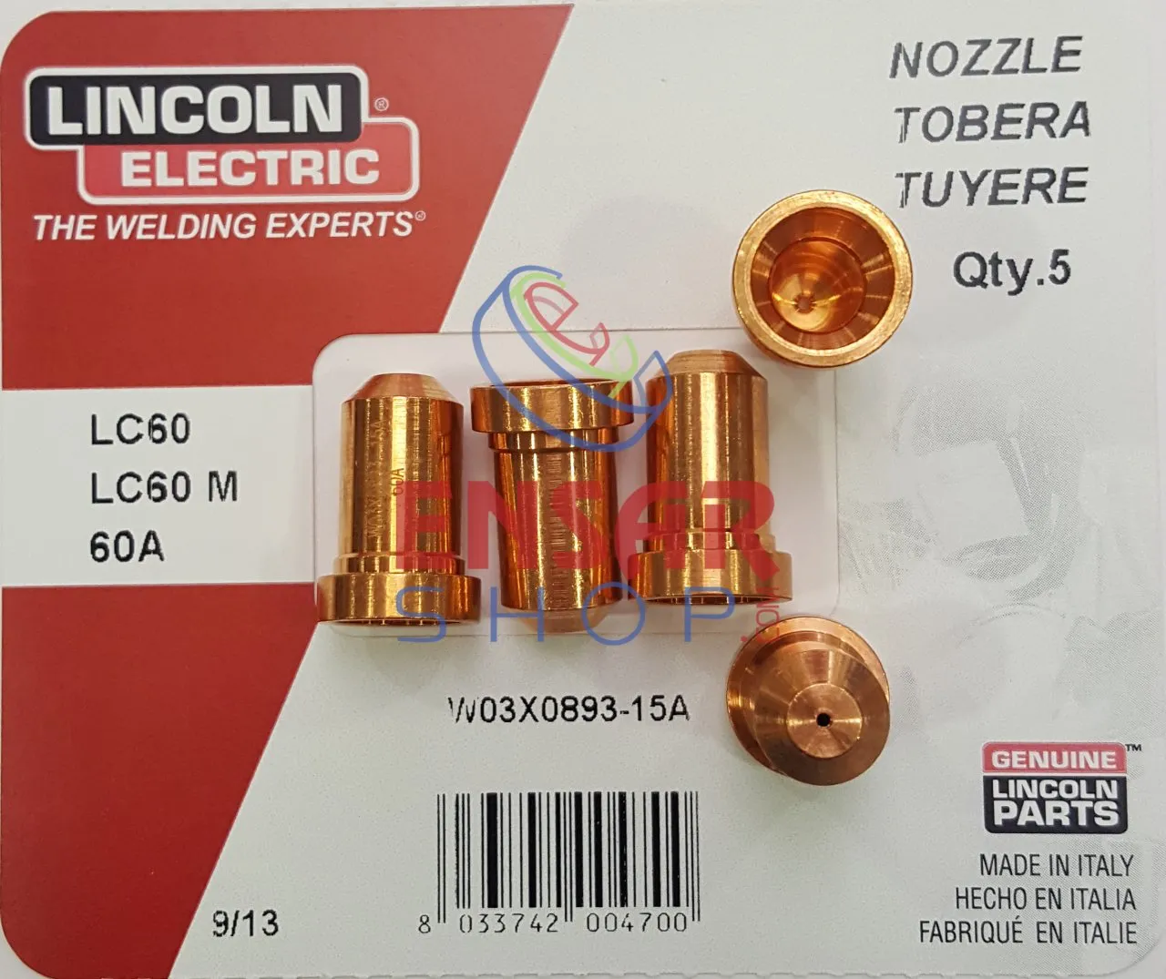 LINCOLN W3X893-15A Plazma Nozul Nozzle 15A