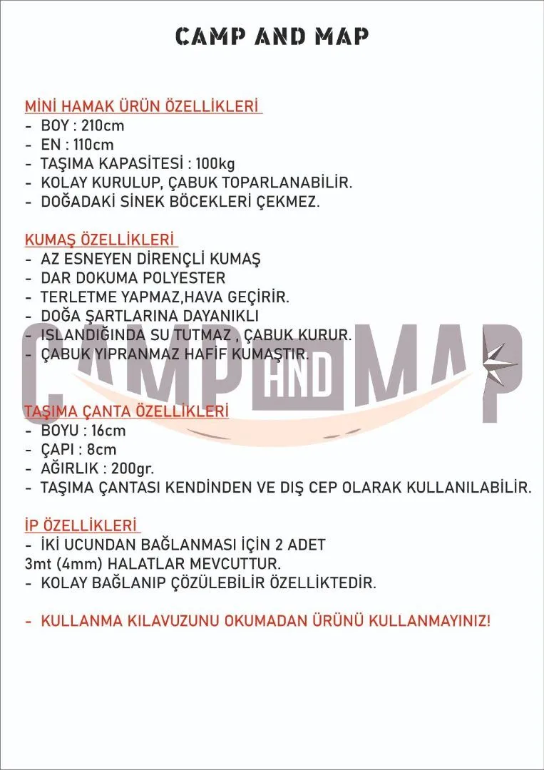 Mini Model Kamp Hamak 