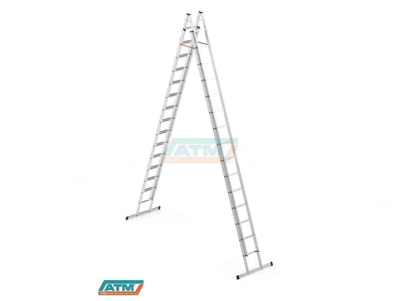 Çift Sürgülü A Tipi Alüminyum Merdiven Merdiven 