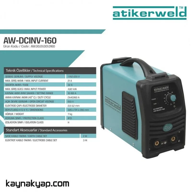 Atiker İnverter Kaynak Makinası 160A