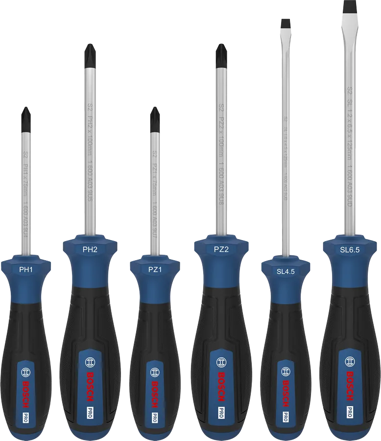 BOSCH PRO 6 Parça Tornavida Seti PH/PZ/SL