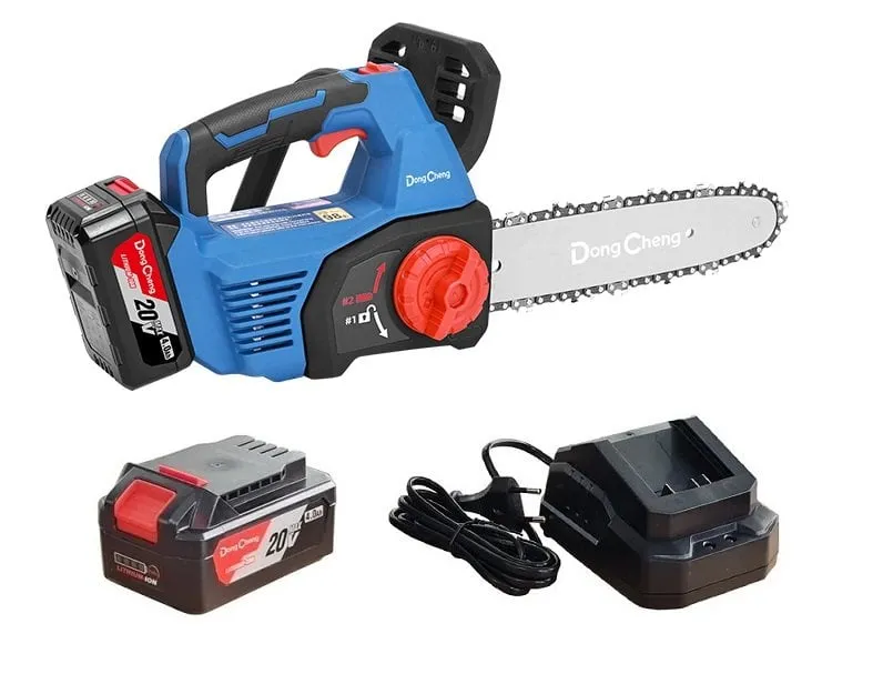 DONG CHENG DCCS20101 Şarjlı Zincirli Budama Testeresi 20 Volt 4 Amper Çift Akülü 25 cm Pala