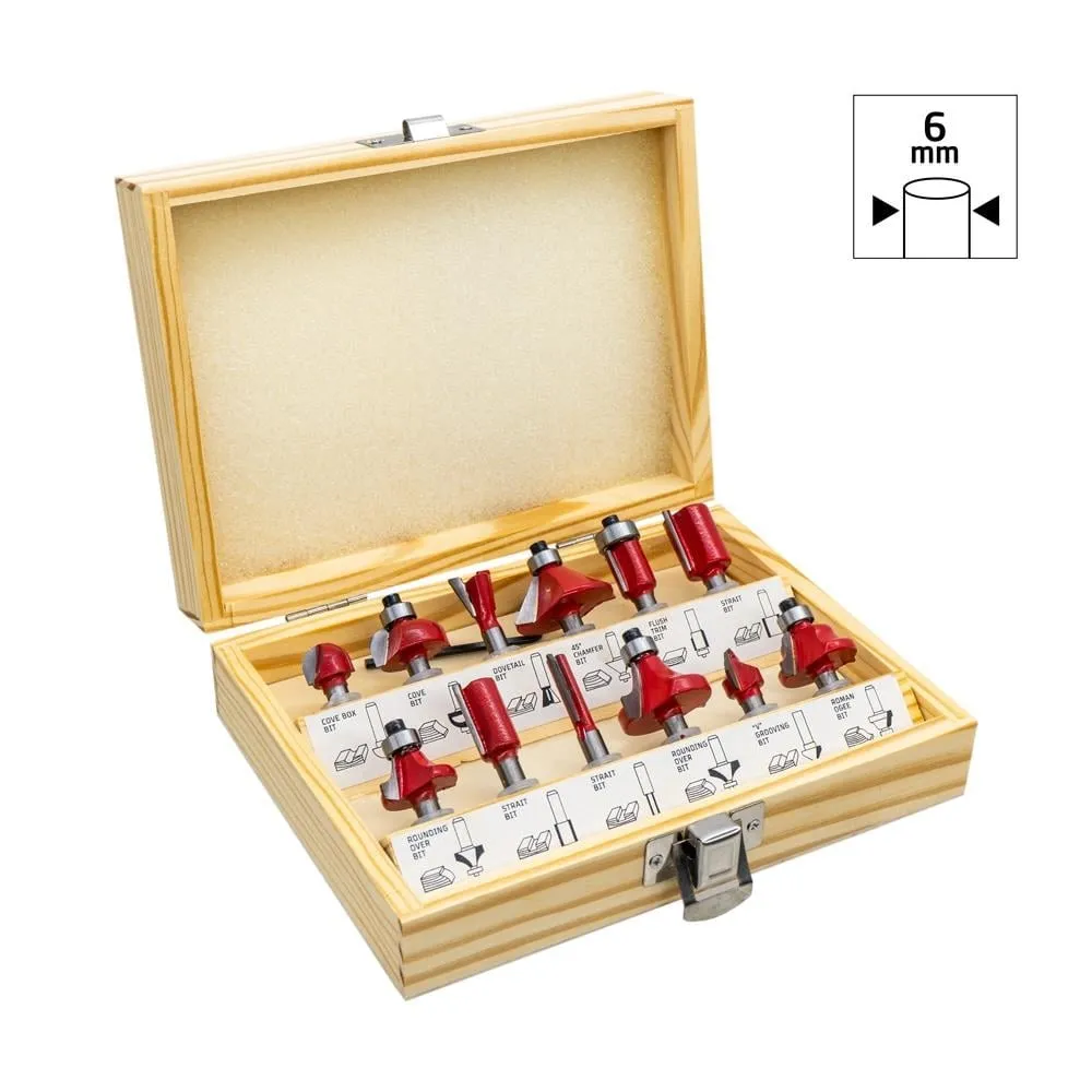 ROX WOOD 0309 Ahşap Freze Seti 12 Parça (Sap : 6 mm)